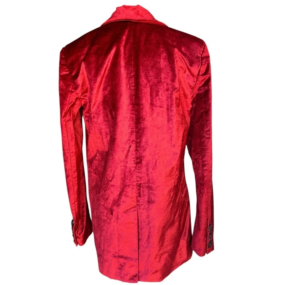 Free People Women's Velvet Ashby Blazer Cherry Juice Small